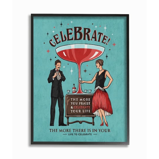 Stupell Industries Celebrate Wall Art in Black Frame